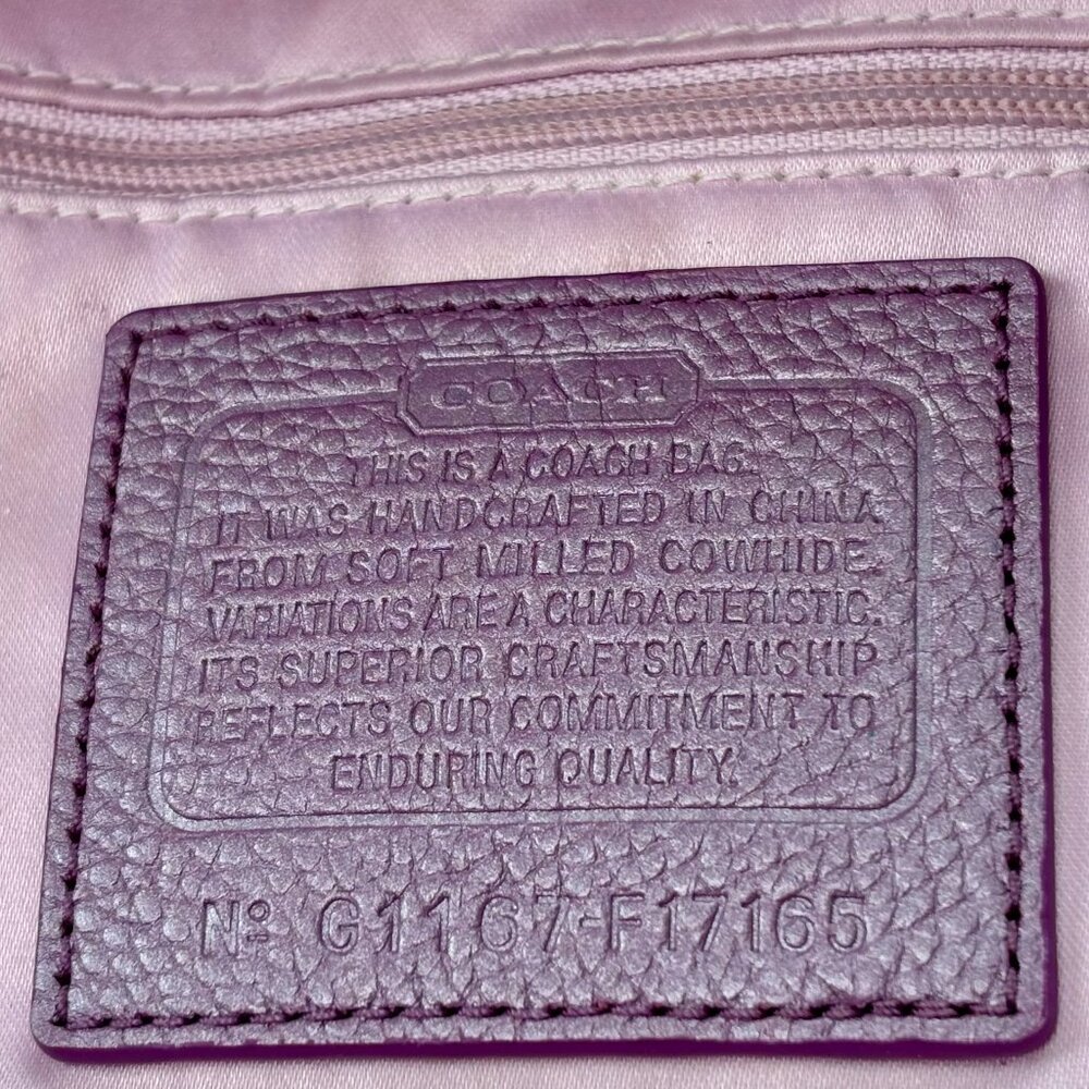 Coach Brooke Convertible Purple Soft Pebbled Leather Hobo/Shoulder Bag - Picture 11 of 16
